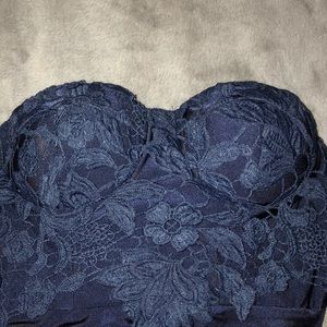 Strapless Navy Blue Dress
